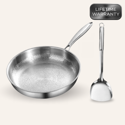 Titanium Hammered Pan + Spatula Bundle